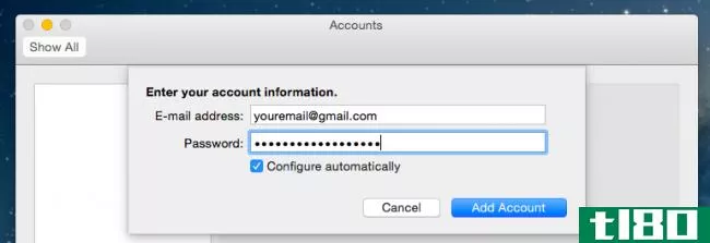 如何将gmail添加到mac os x的新outlook（office 365）