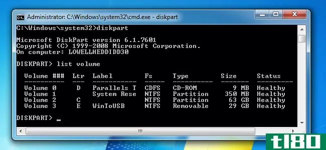 如何使用diskpart实用程序分配和删除驱动器号