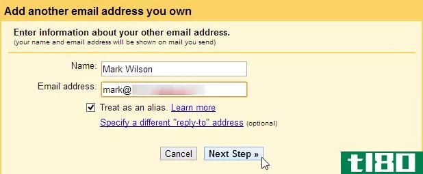 如何在gmail中从不同的地址发送电子邮件