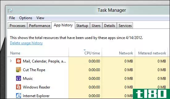 如何在Windows8中删除metro应用程序的使用历史记录