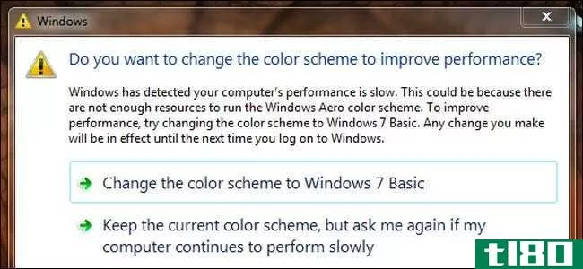 如何禁用Windows7的aero性能警告？