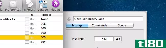 如何为mac os x创建最小化所有windows（win+m）热键