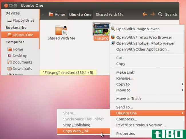 如何与ubuntuone在线共享文件