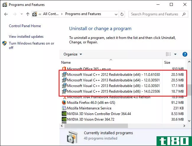 为什么我的电脑上安装了这么多“microsoft visual c++可再发行程序”？