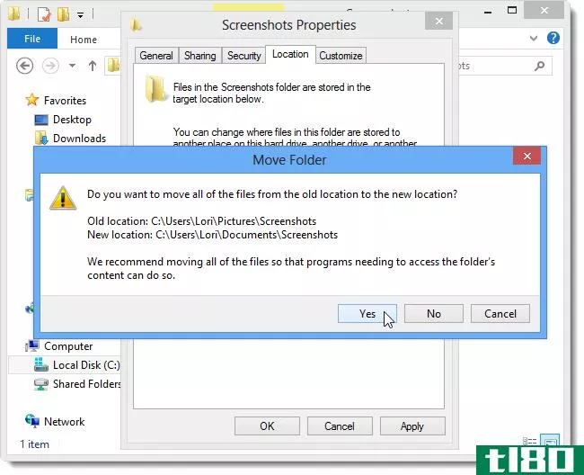 如何在Windows8和Windows10中更改默认屏幕截图文件夹的位置