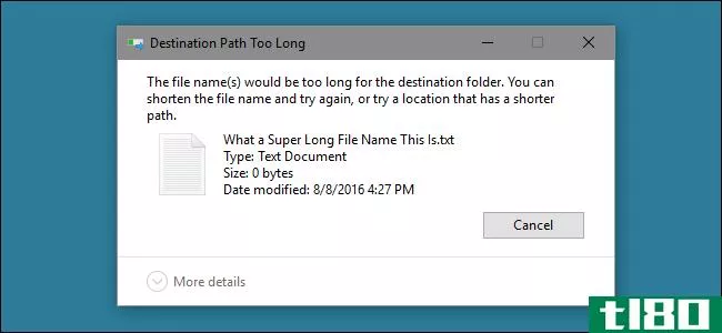 如何使Windows10接受超过260个字符的文件路径