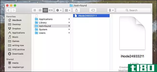 在我的mac上的lost+found文件夹中的大inode文件是什么？