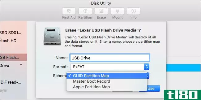 如何在mac上擦除和格式化u**驱动器