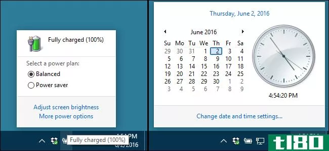 如何还原Windows10任务栏上的旧时钟、日历和电池