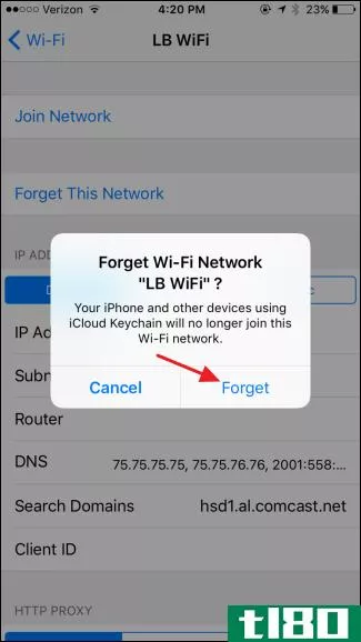 如何忘记iphone或ipad上的wi-fi网络