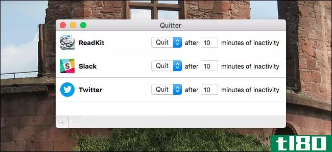 使用quitter自动关闭（或隐藏）mac上的空闲应用程序
