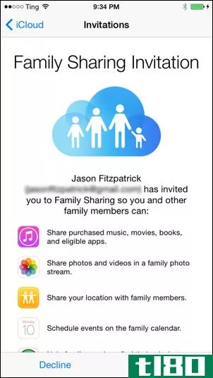 在iphone/ipad上与apple family share共享应用程序、音乐和视频