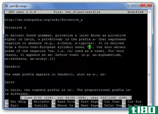 nano初学者指南，linux命令行文本编辑器