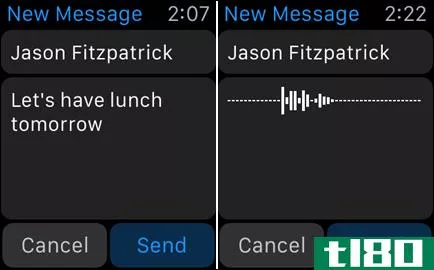 如何在apple watch上跳过“以文本形式发送”的消息提示