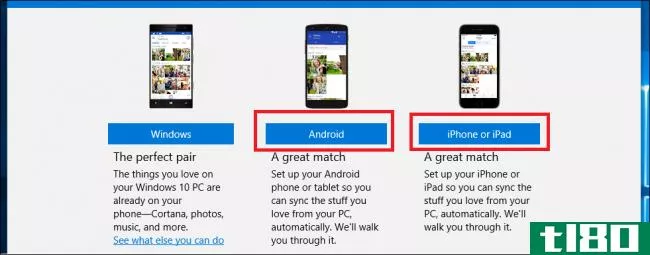 如何在android和ios上的windows10中设置phone companion应用程序