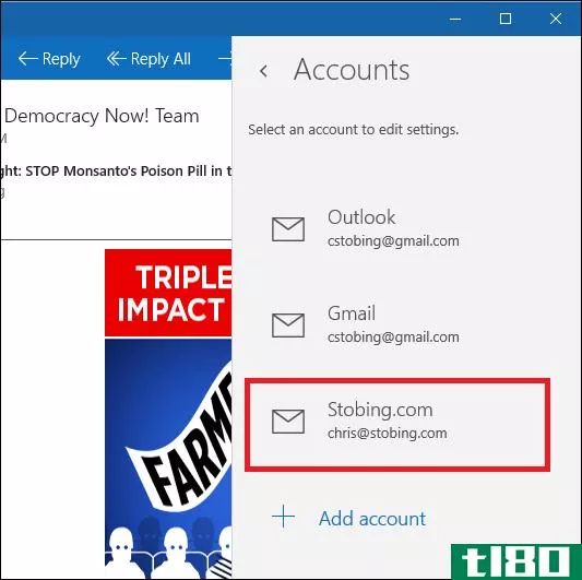 如何在Windows10中配置pop3电子邮件帐户
