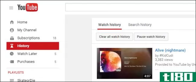 如何暂停、清除和删除youtube历史记录中的视频