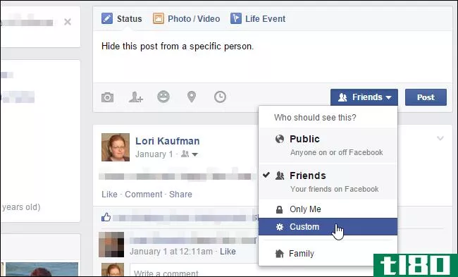 如何显示或隐藏某些人的facebook帖子