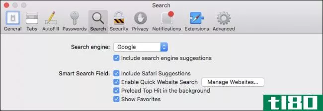如何在OSX中快速更改safari的默认搜索引擎