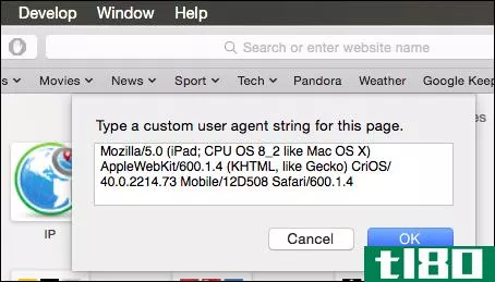 如何在OSX上更改safari的用户代理
