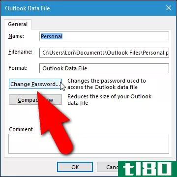 如何在outlook数据文件上设置密码