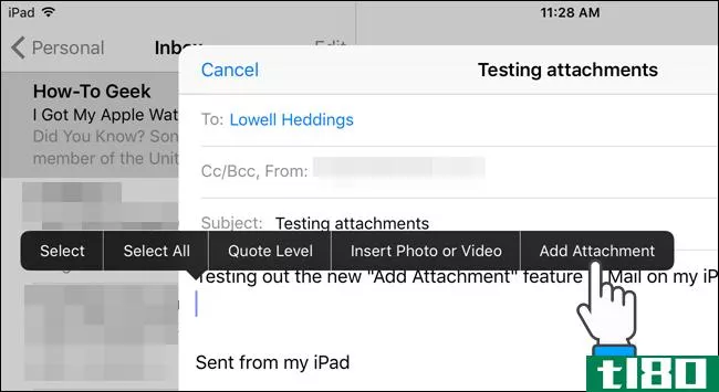 如何在iOS9邮件应用程序中将文件或图像附加到电子邮件