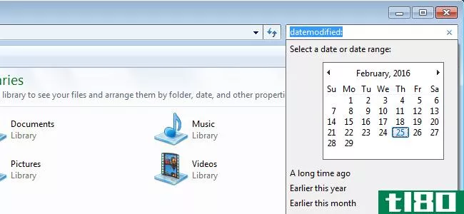 如何在WindowsVista和Windows7中搜索特定日期范围的文件