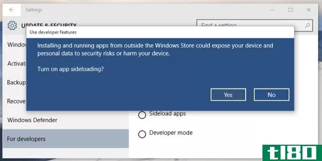 windows10允许你像android那样侧载通用应用程序