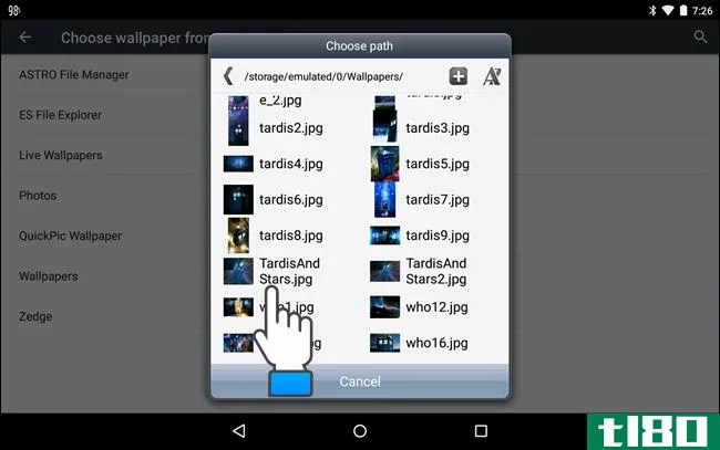 如何在android设备上选择墙纸图像