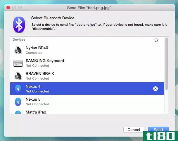 如何在OSX和android 5.0设备之间使用蓝牙文件传输