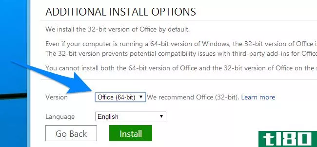 如何安装64位版本的office 365 for windows