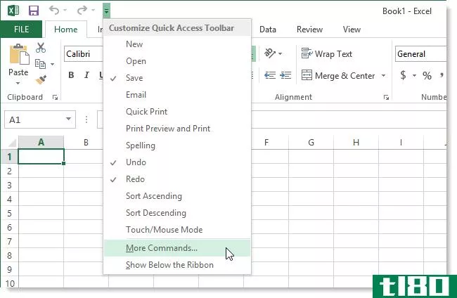 如何将windows计算器添加到microsoft excel 2013中的快速访问工具栏