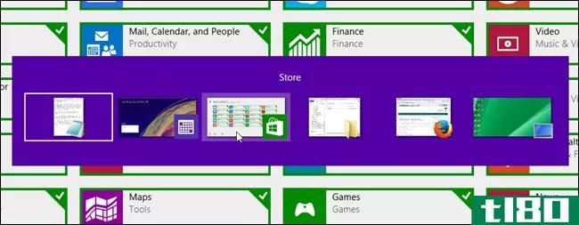 如何在windows 8.1的“开始”屏幕上切换任务