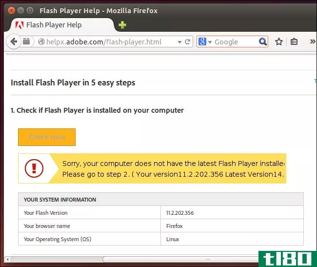 在linux上使用firefox？你的flash播放器已经过时了！