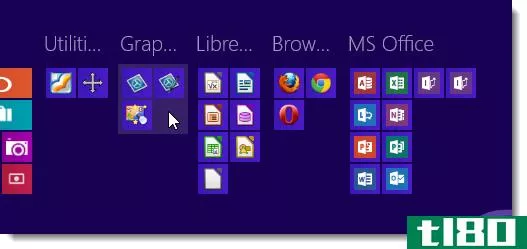 在Windows8中，在metro开始屏幕上将磁贴分组