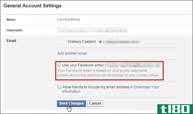 如何禁用facebook电子邮件
