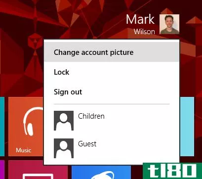 如何在windows 8.x开始屏幕上更改帐户名