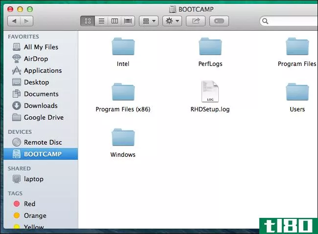 如何使用bootcamp在mac os x和windows之间共享文件