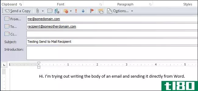 如何将word文档作为电子邮件正文发送