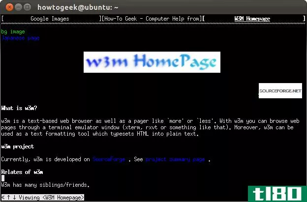 如何使用w3m从linux终端浏览