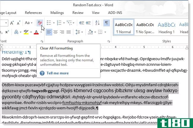 如何删除word 2013文档中选定文本的所有格式