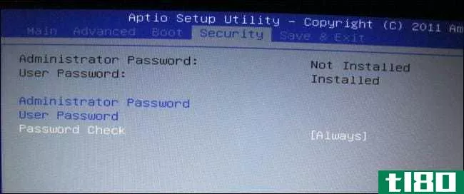 如何使用bios或uefi密码保护您的计算机