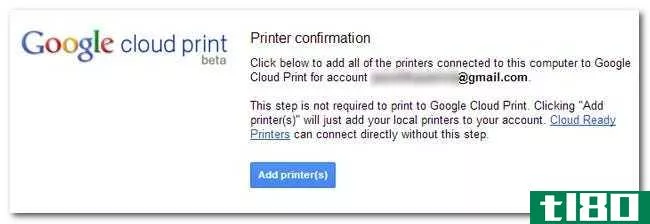 如何在windows中实现原生google云打印和打印机共享