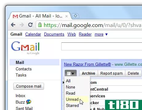 如何在gmail中只显示未读邮件？[答案]