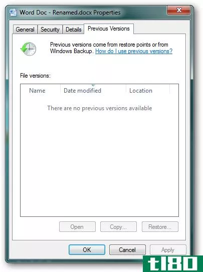 使用Windows7以前的版本来回溯时间并保存文件