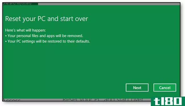 如何在windows 8或10中使用刷新和重置轻松地重新安装电脑