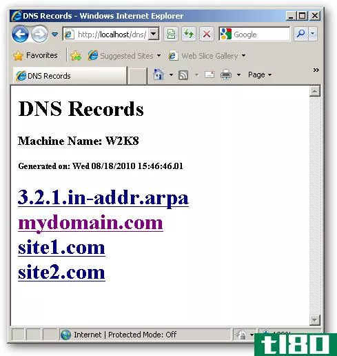 如何将windows服务器的dns记录导出到网页