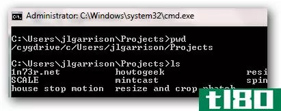 如何在带有cygwin的windows中使用linux命令