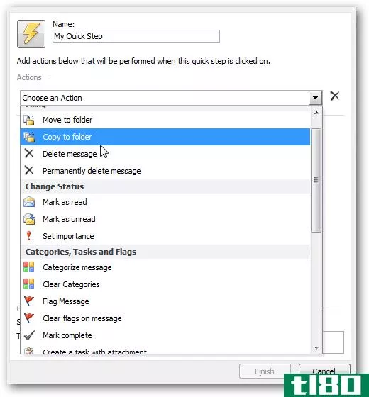 在outlook 2010中创建和自定义快速步骤