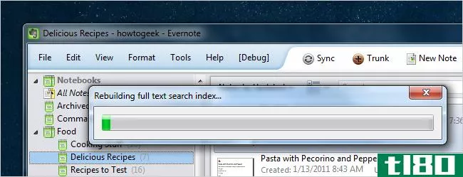 使用evernote的秘密调试菜单来优化和加速搜索